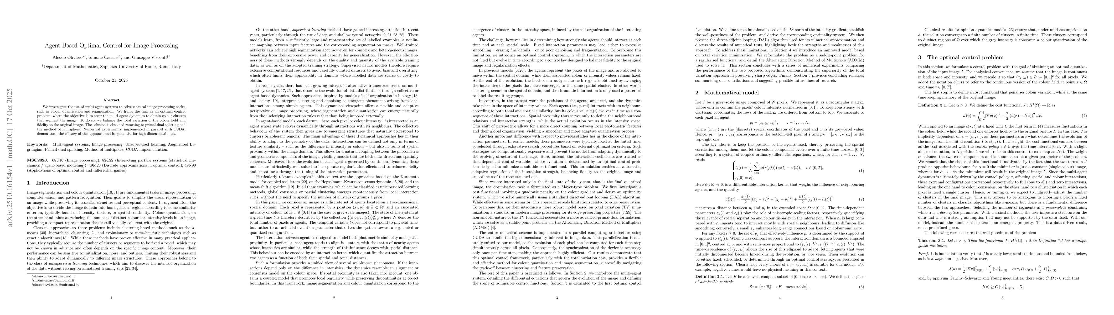 Thumbnail for Agent-Based Optimal Control for Image Processing