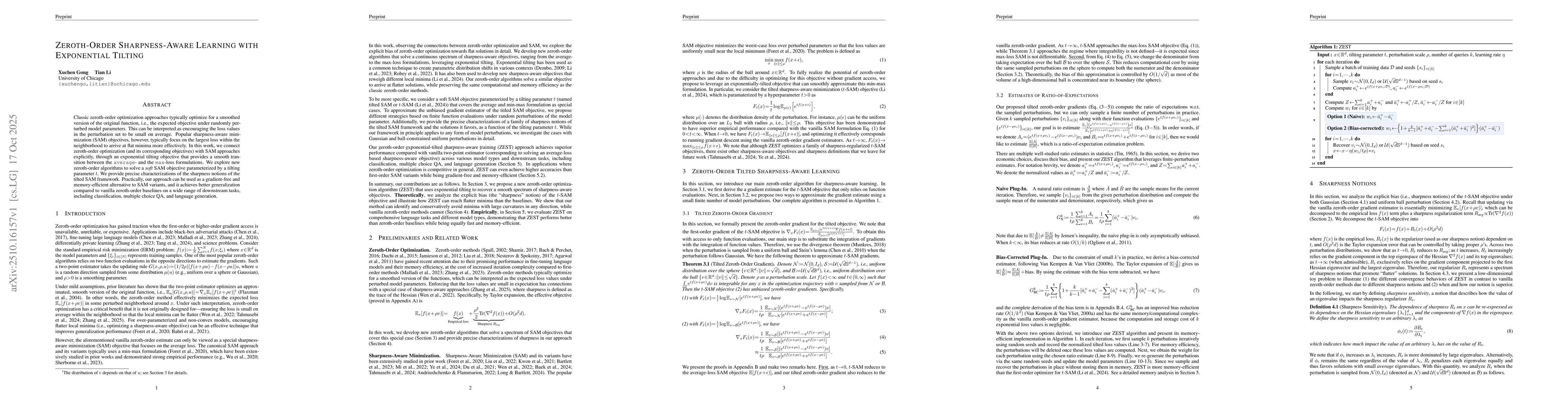 Thumbnail for Zeroth-Order Sharpness-Aware Learning with Exponential Tilting