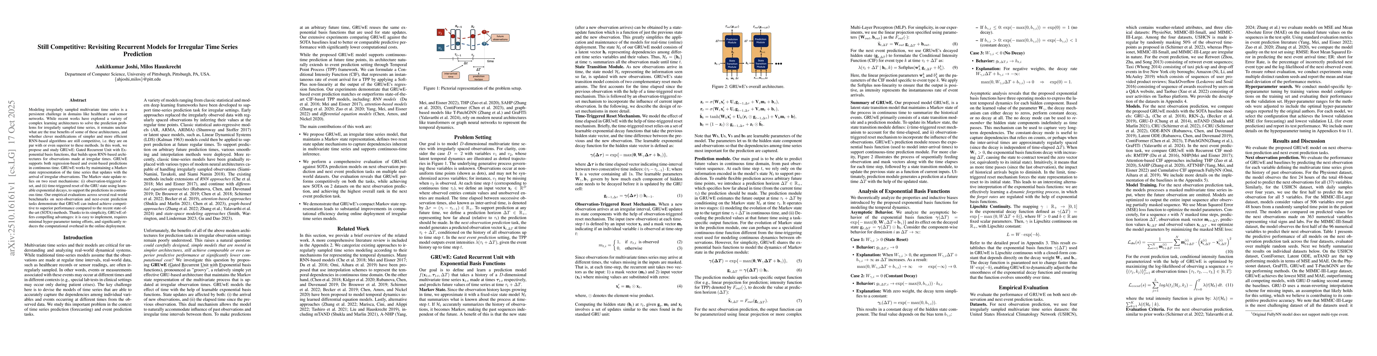 Thumbnail for Still Competitive: Revisiting Recurrent Models for Irregular Time Series
  Prediction
