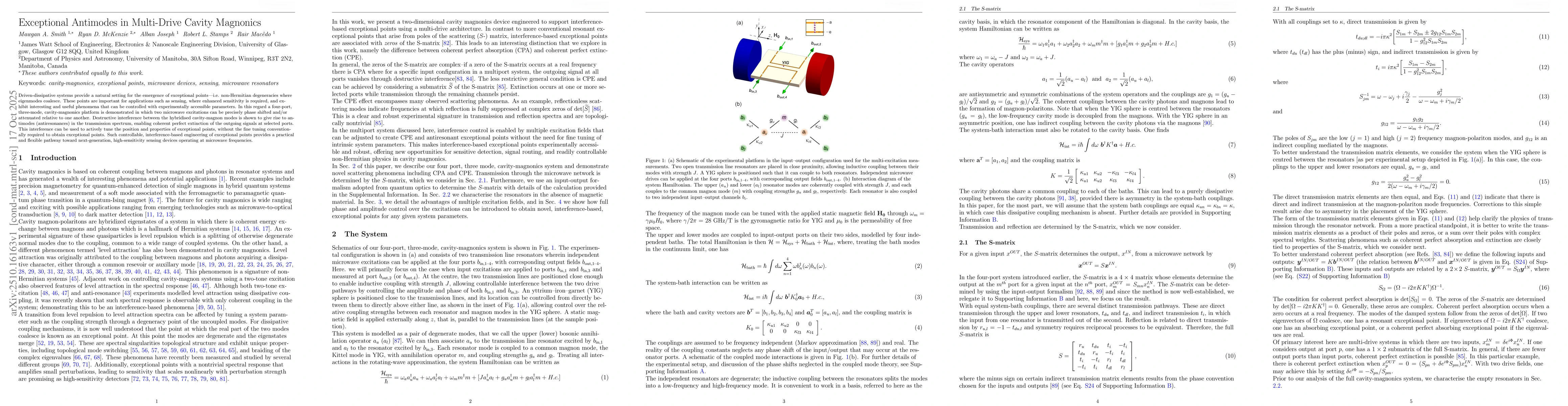 Thumbnail for Exceptional Antimodes in Multi-Drive Cavity Magnonics