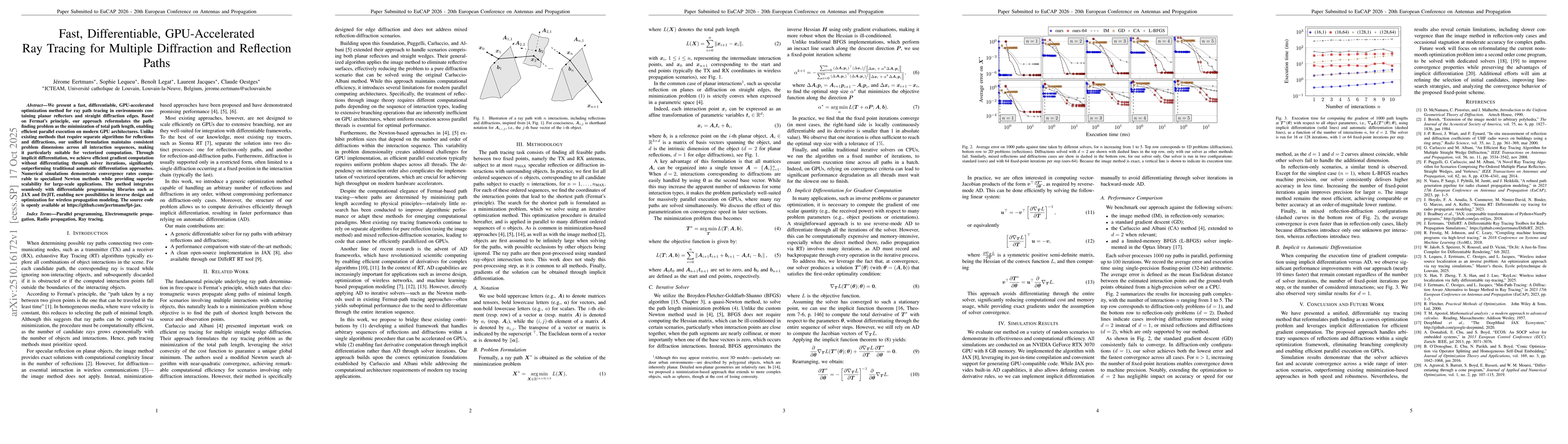 Thumbnail for Fast, Differentiable, GPU-Accelerated Ray Tracing for Multiple
  Diffraction and Reflection Paths