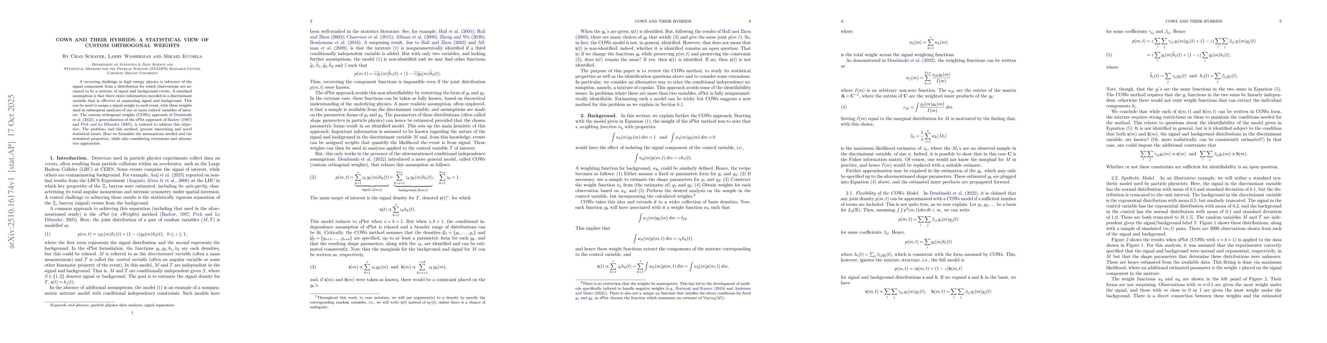 Thumbnail for COWs and their Hybrids: A Statistical View of Custom Orthogonal Weights