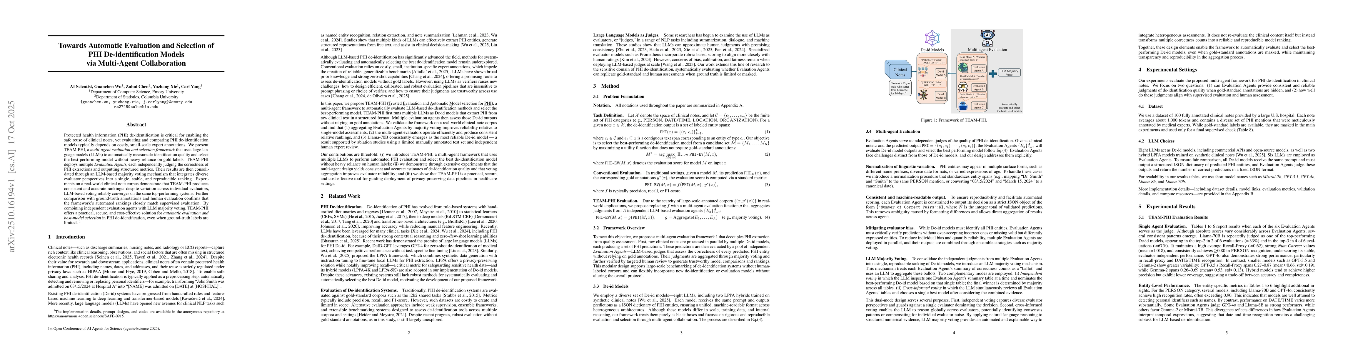 Thumbnail for Towards Automatic Evaluation and Selection of PHI De-identification
  Models via Multi-Agent Collaboration