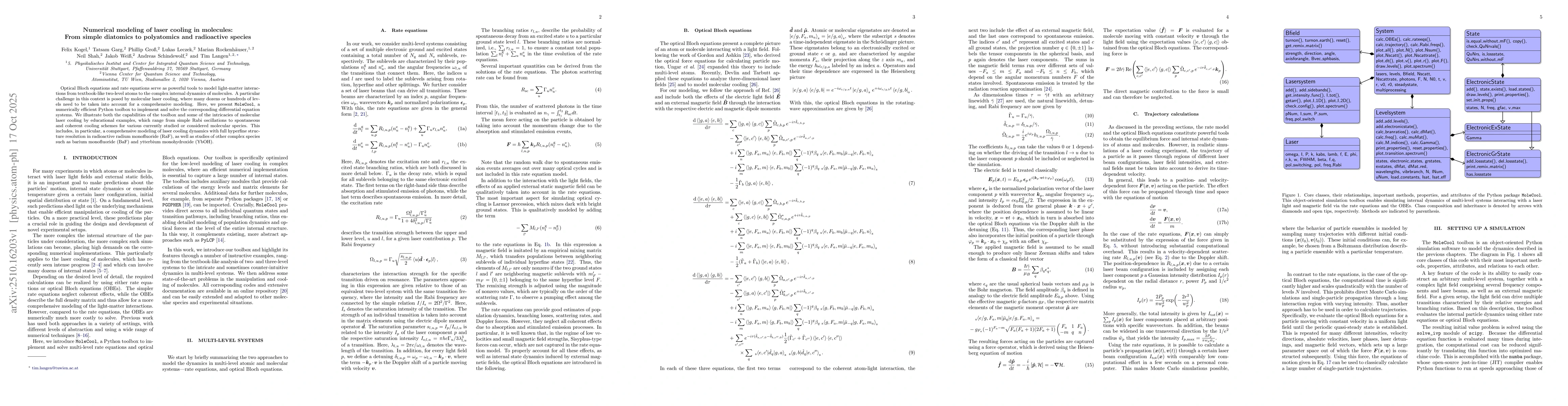 Thumbnail for Numerical modeling of laser cooling in molecules: From simple diatomics
  to polyatomics and radioactive species