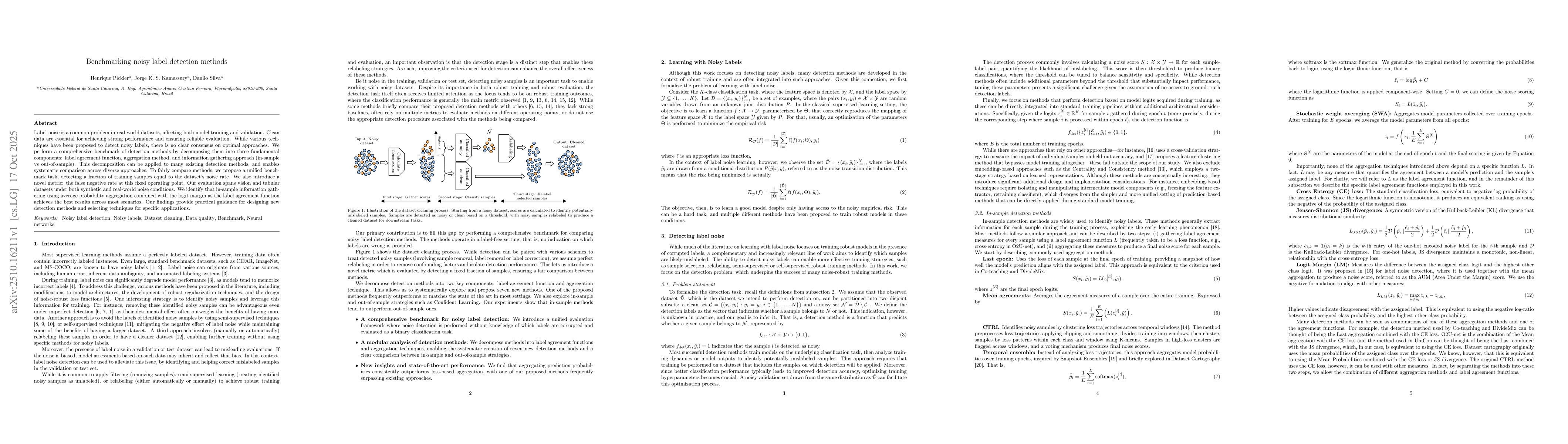 Thumbnail for Benchmarking noisy label detection methods