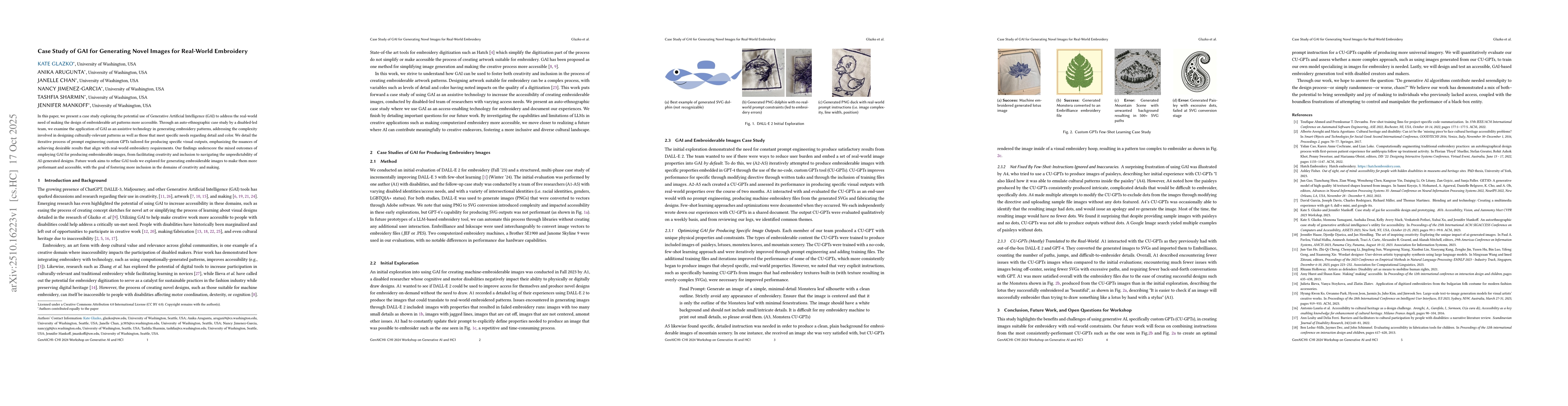 Thumbnail for Case Study of GAI for Generating Novel Images for Real-World Embroidery