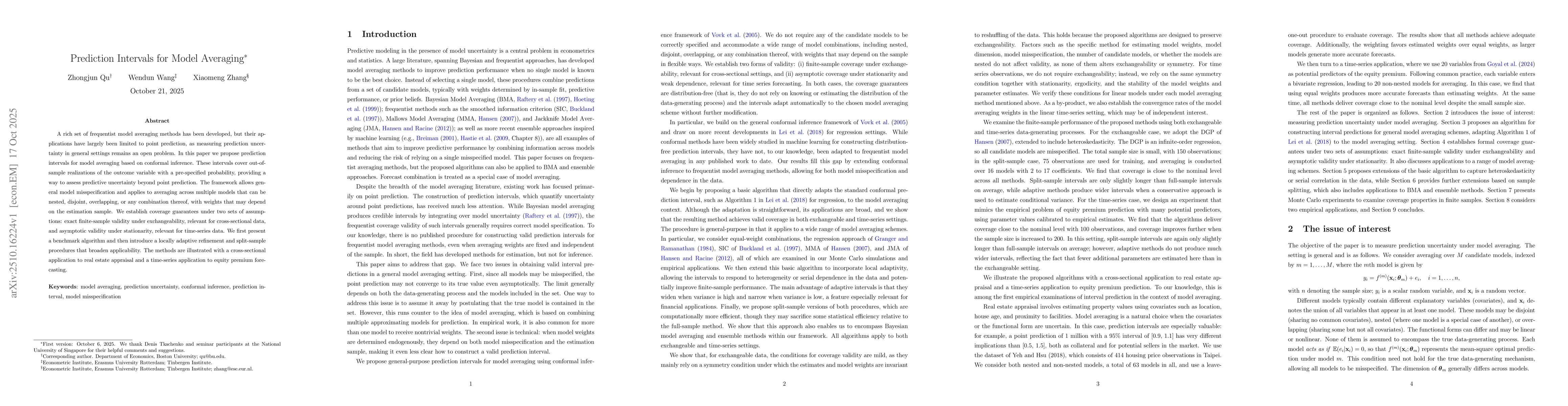 Thumbnail for Prediction Intervals for Model Averaging