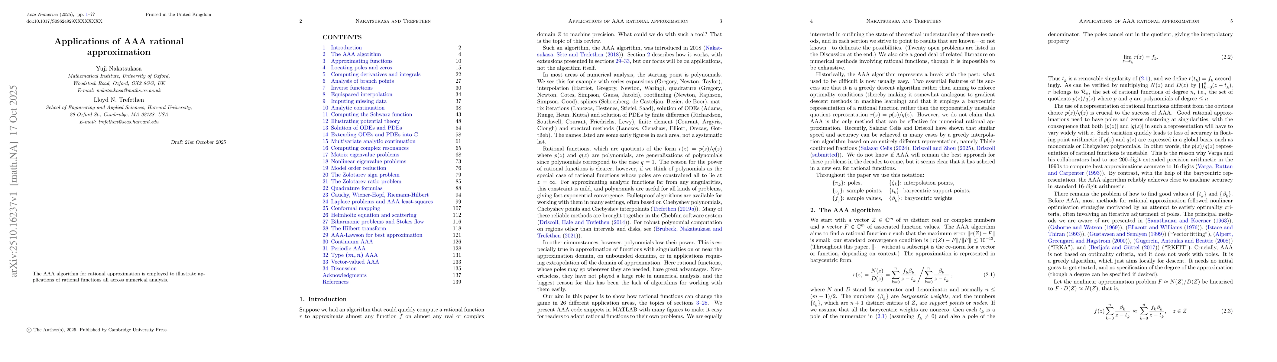 Thumbnail for Applications of AAA rational approximation