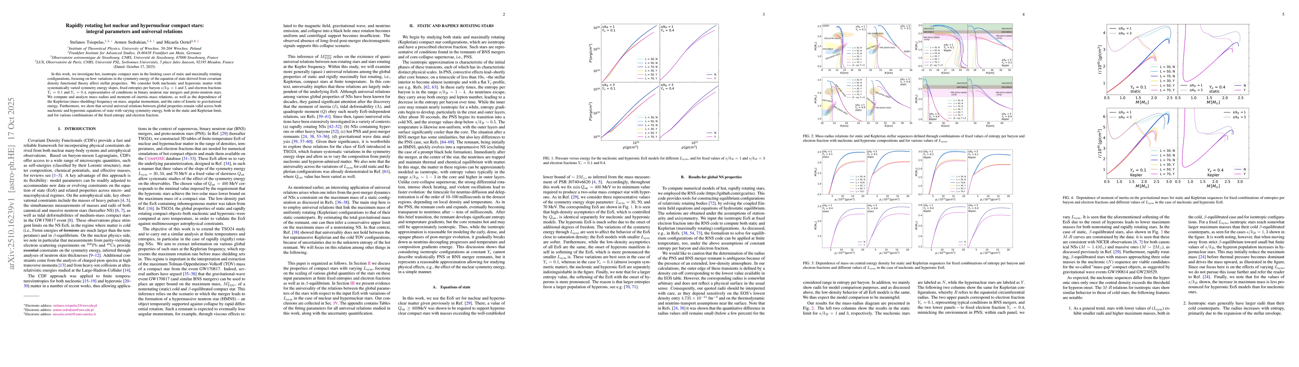 Thumbnail for Rapidly rotating hot nuclear and hypernuclear compact stars: integral
  parameters and universal relations