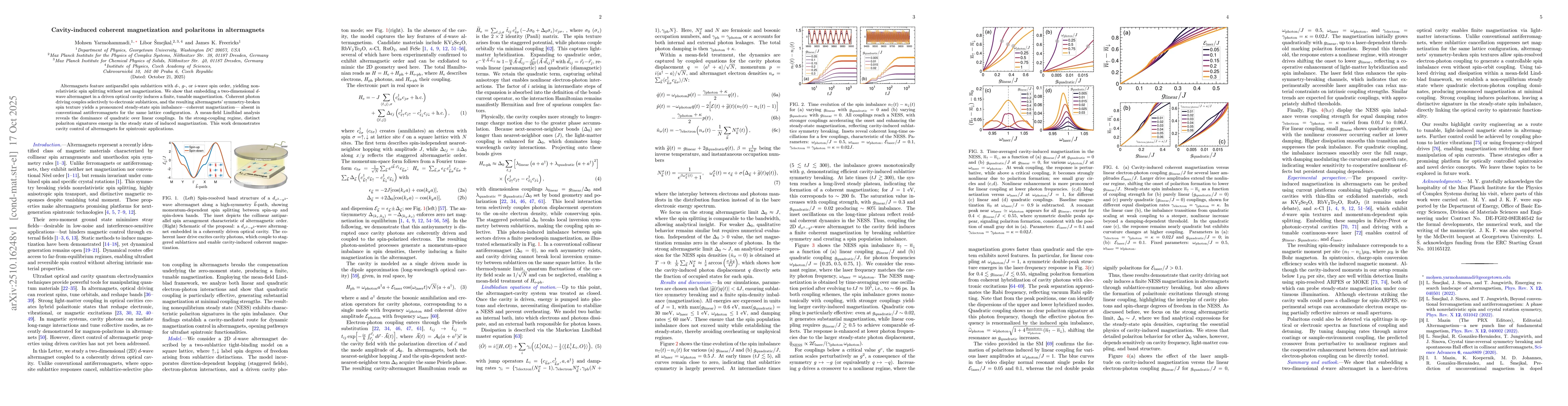 Thumbnail for Cavity-induced coherent magnetization and polaritons in altermagnets