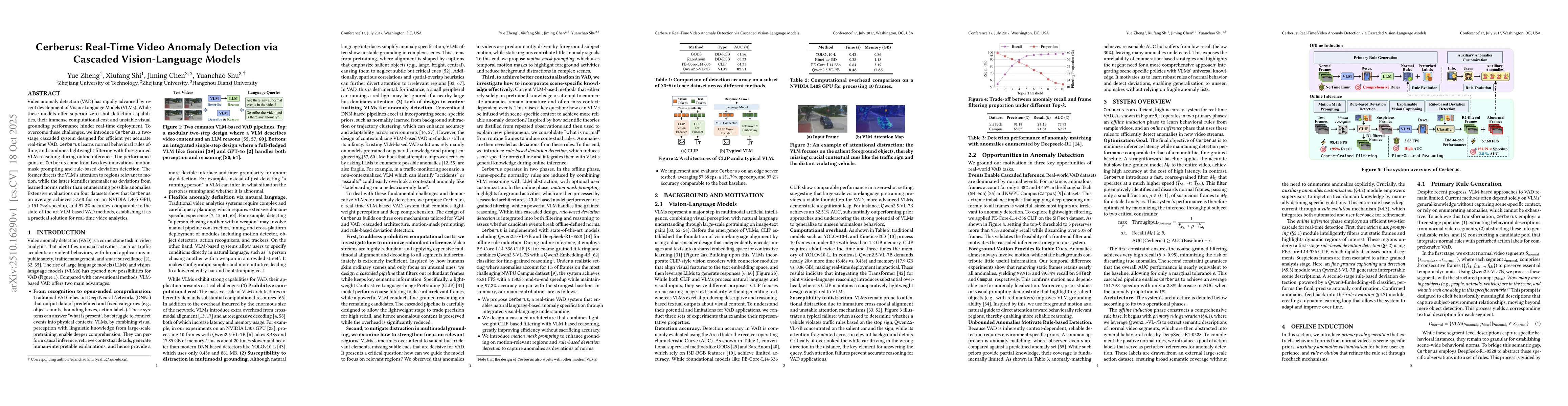 Thumbnail for Cerberus: Real-Time Video Anomaly Detection via Cascaded Vision-Language
  Models