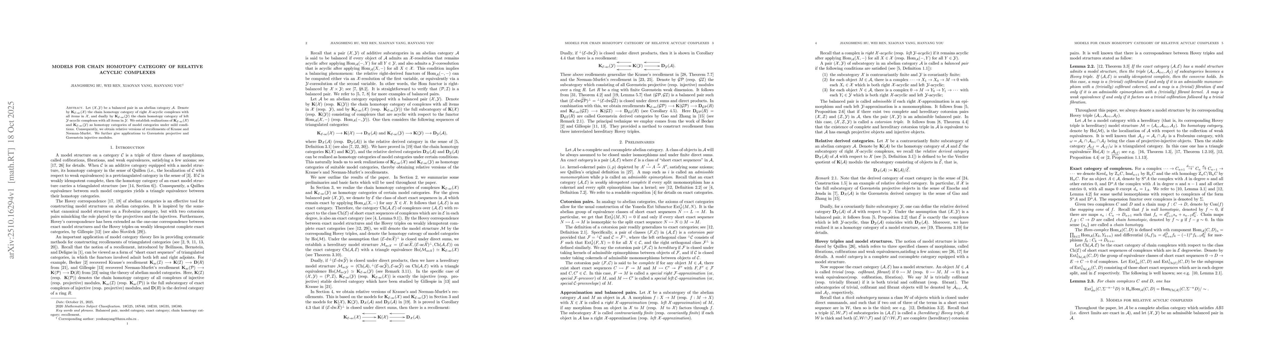 Thumbnail for Models for chain homotopy category of relative acyclic complexes