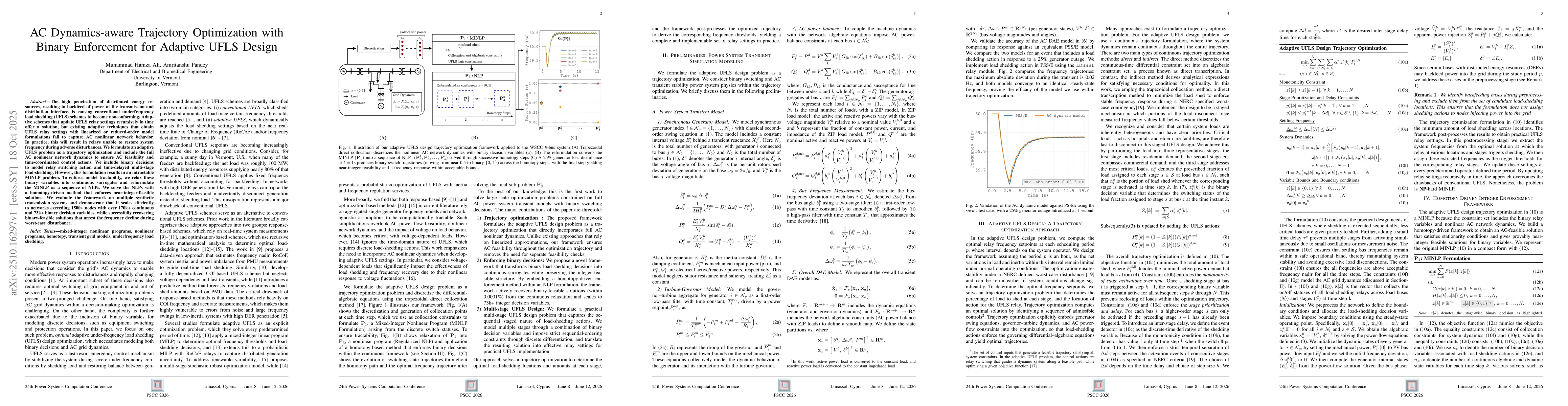 Thumbnail for AC Dynamics-aware Trajectory Optimization with Binary Enforcement for
  Adaptive UFLS Design