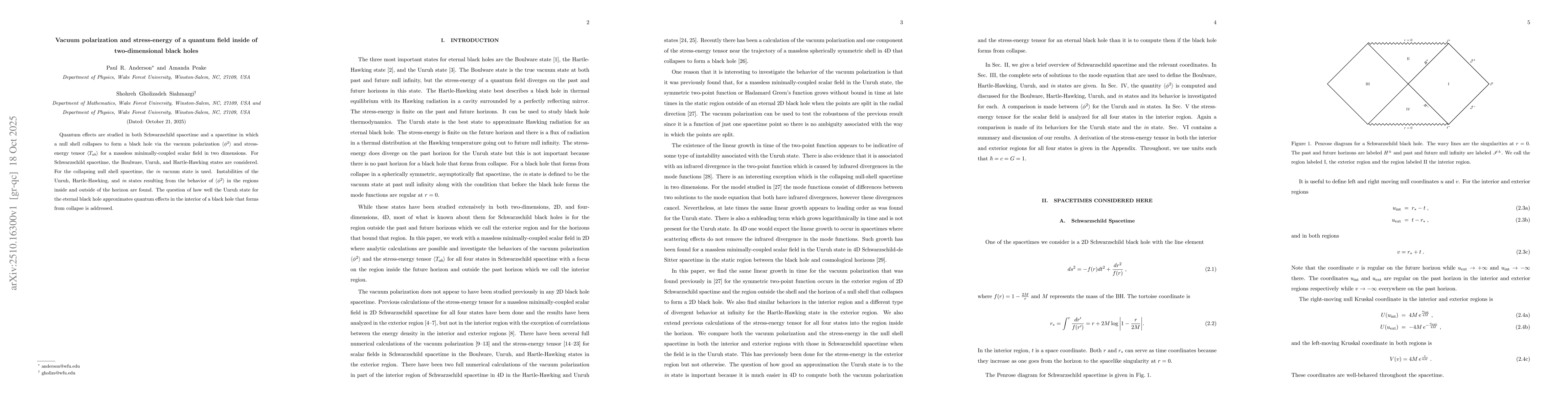 Thumbnail for Vacuum polarization and stress-energy of a quantum field inside of
  two-dimensional black holes