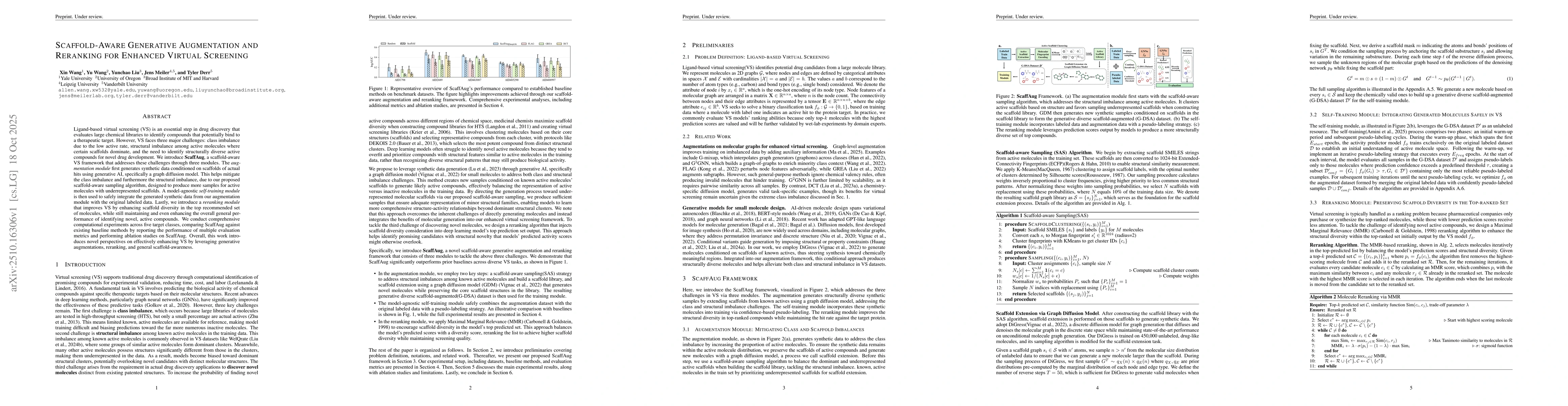 Thumbnail for Scaffold-Aware Generative Augmentation and Reranking for Enhanced
  Virtual Screening