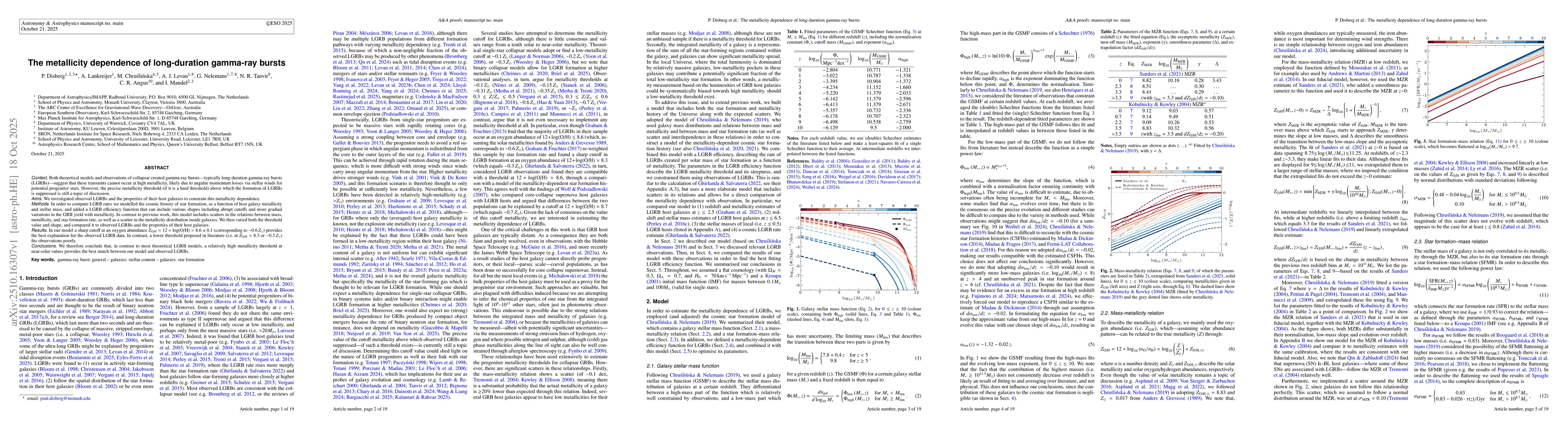 Thumbnail for The metallicity dependence of long-duration gamma-ray bursts