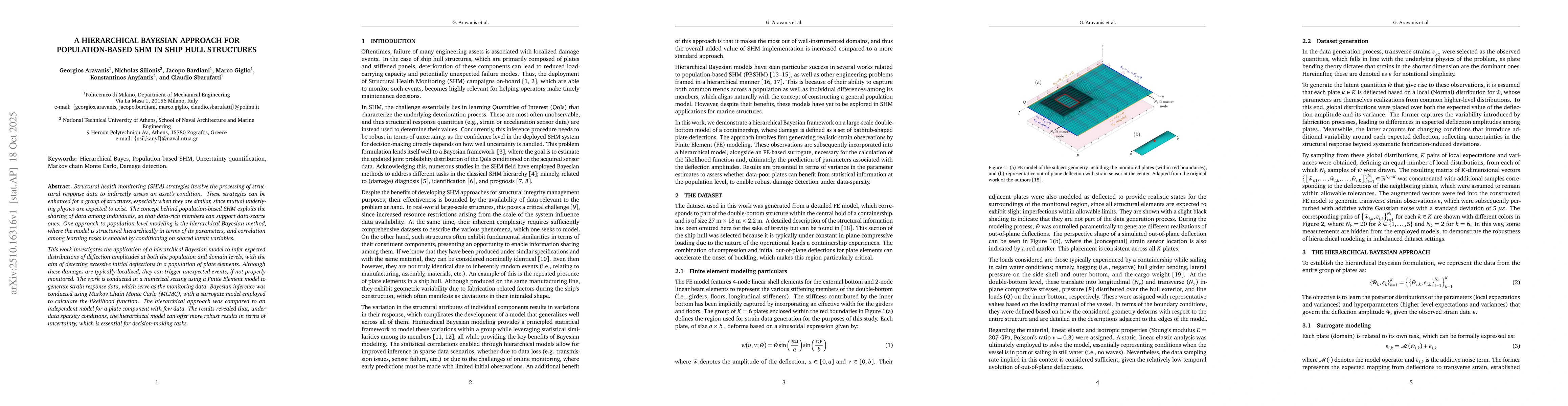 Thumbnail for A hierarchical Bayesian approach for population-based structural health
  monitoring in ship hull structures