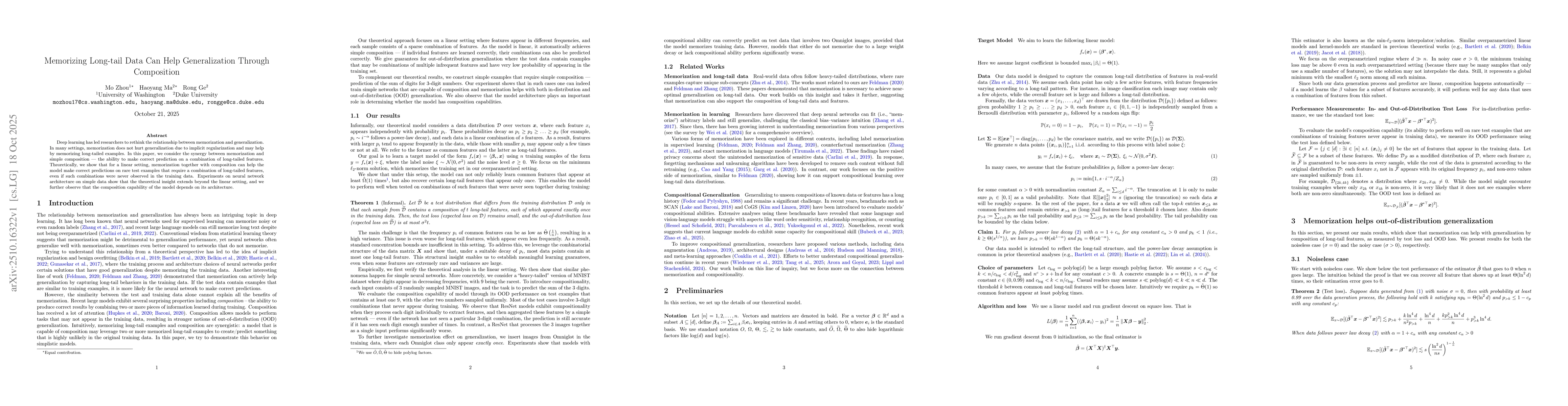 Thumbnail for Memorizing Long-tail Data Can Help Generalization Through Composition