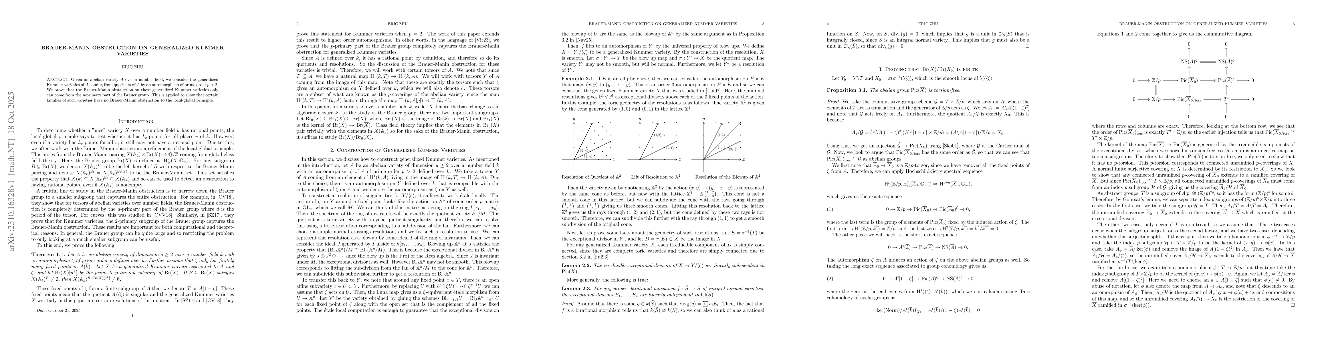Thumbnail for Brauer-Manin Obstruction on Generalized Kummer Varieties