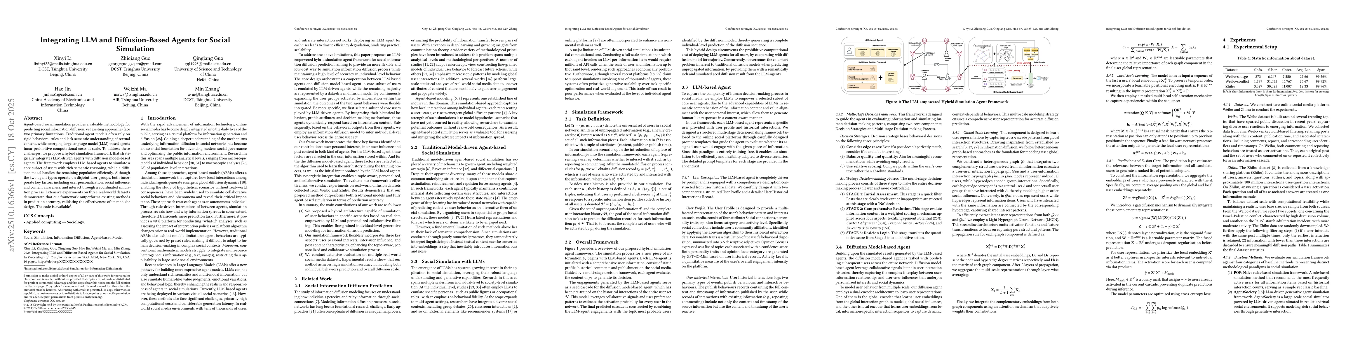 Thumbnail for Integrating LLM and Diffusion-Based Agents for Social Simulation
