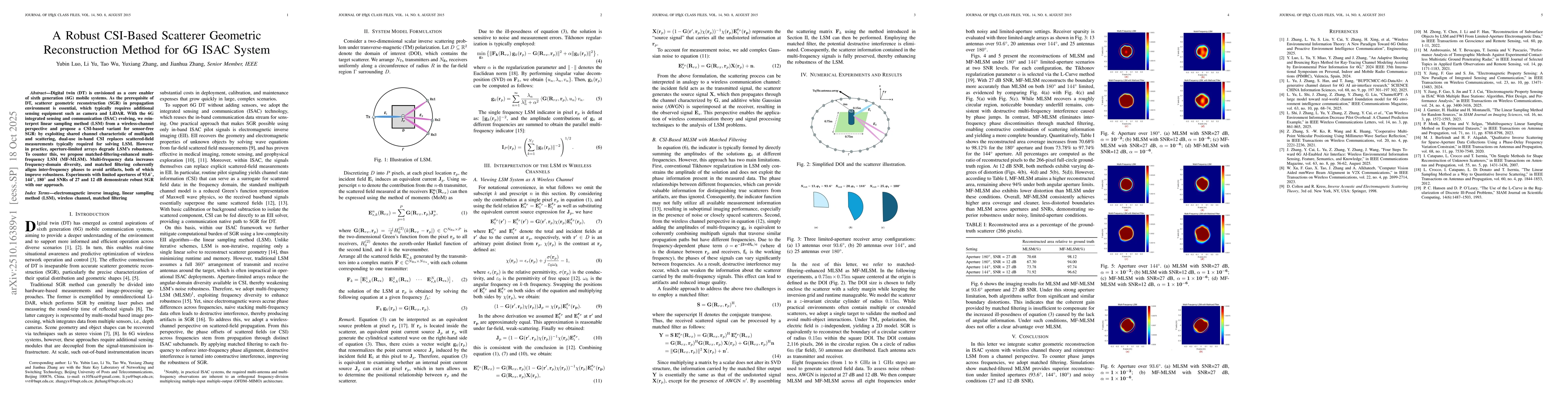 Thumbnail for A Robust CSI-Based Scatterer Geometric Reconstruction Method for 6G ISAC
  System