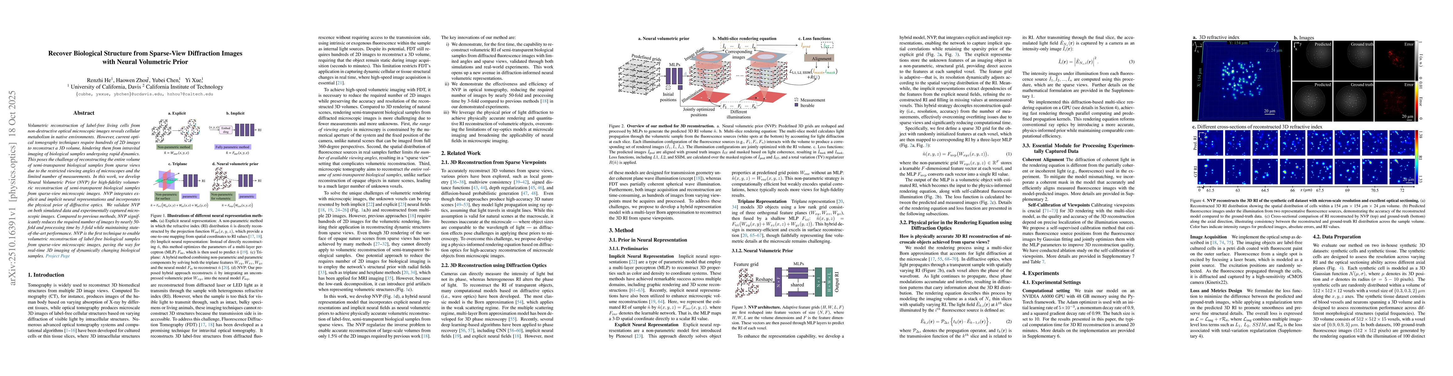 Thumbnail for Recover Biological Structure from Sparse-View Diffraction Images with
  Neural Volumetric Prior