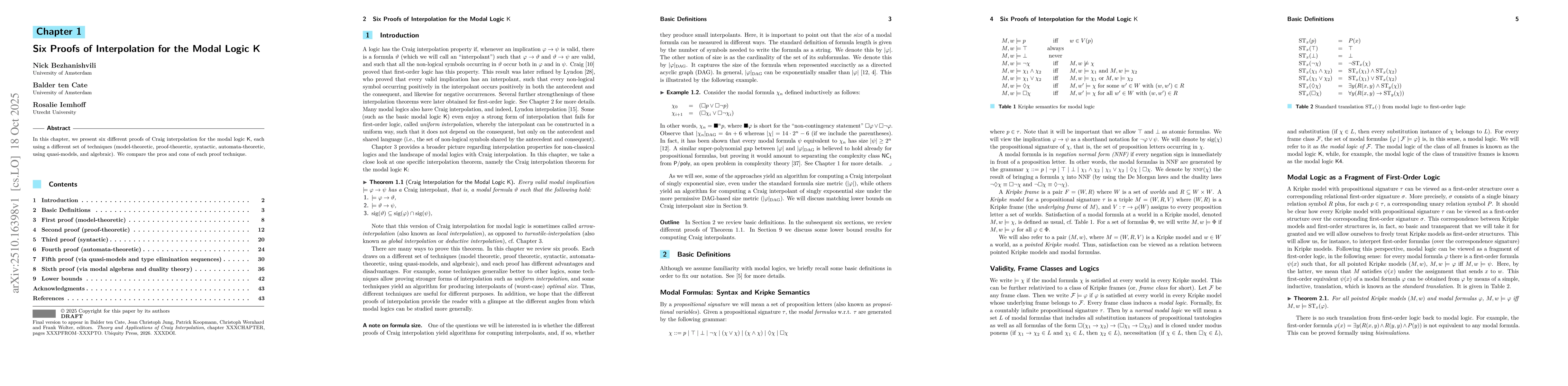 Thumbnail for Six Proofs of Interpolation for the Modal Logic K