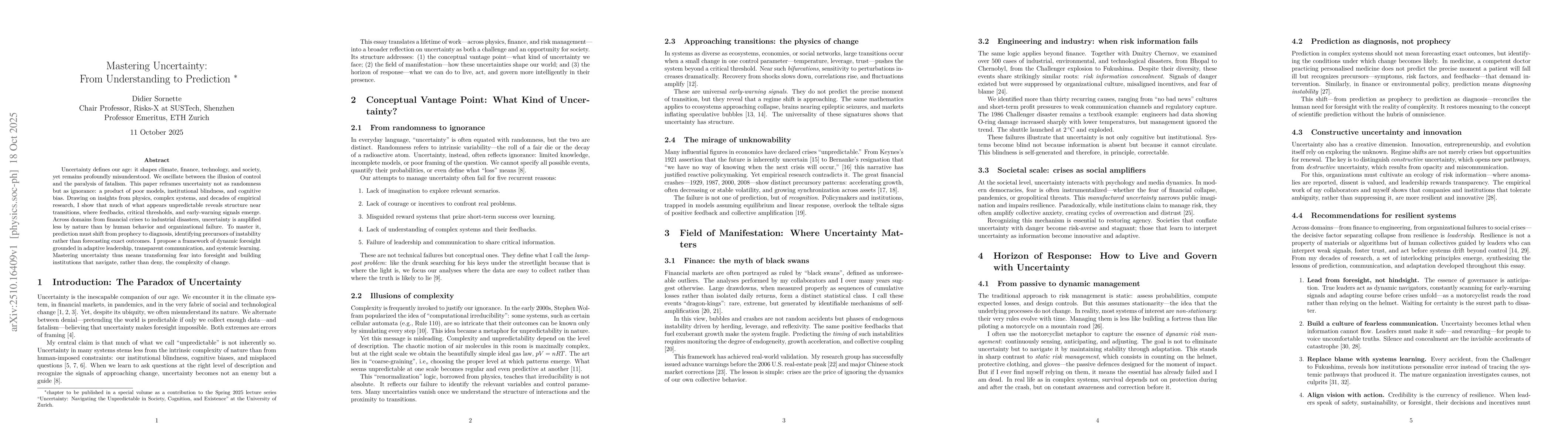Thumbnail for Mastering Uncertainty: From Understanding to Prediction