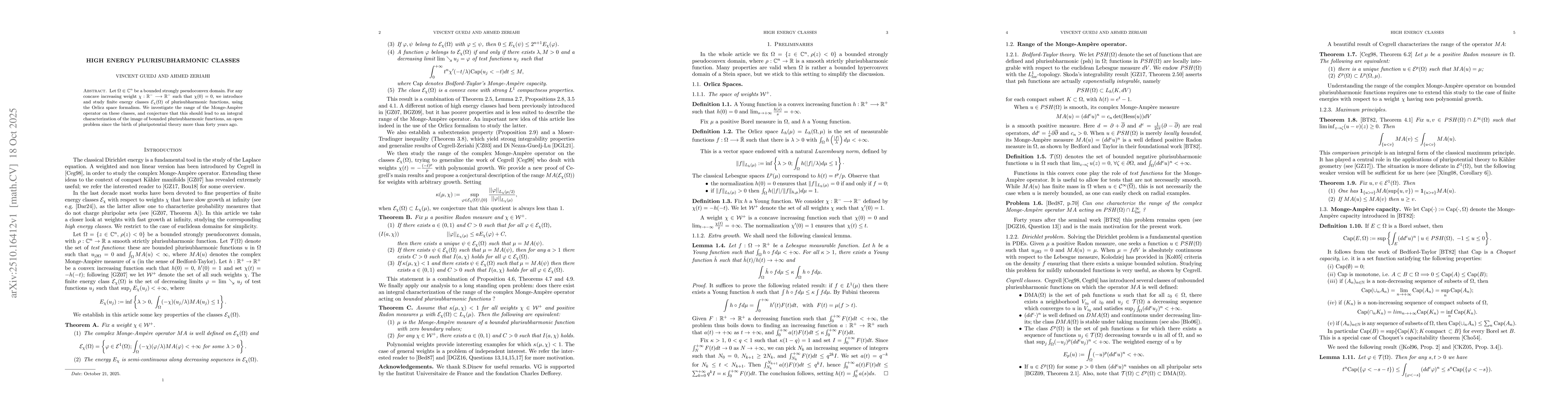 Thumbnail for High Energy plurisubharmonic classes