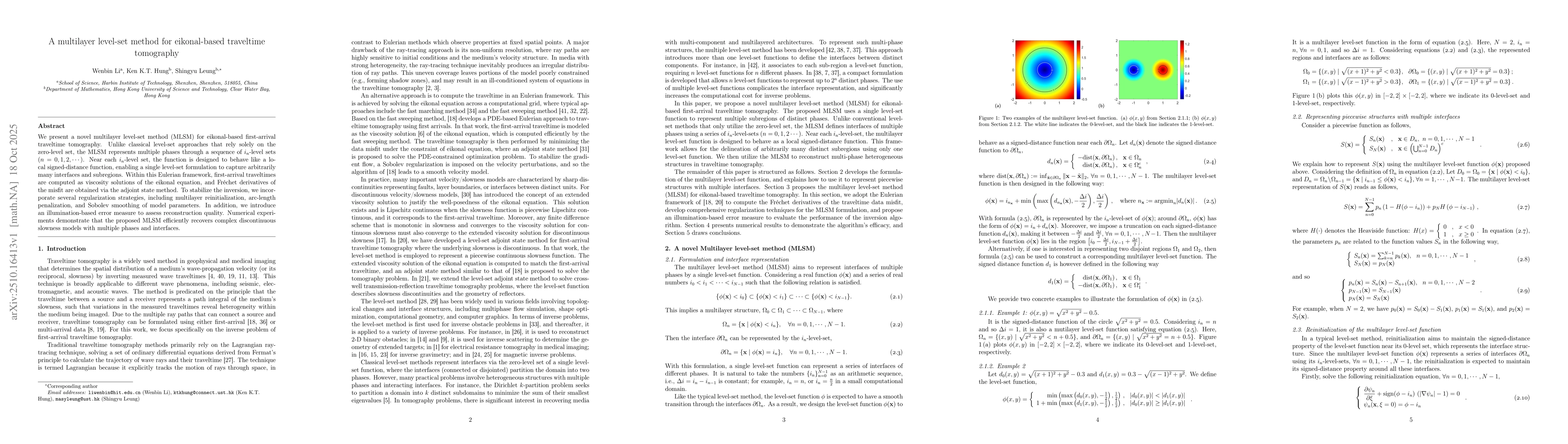 Thumbnail for A multilayer level-set method for eikonal-based traveltime tomography