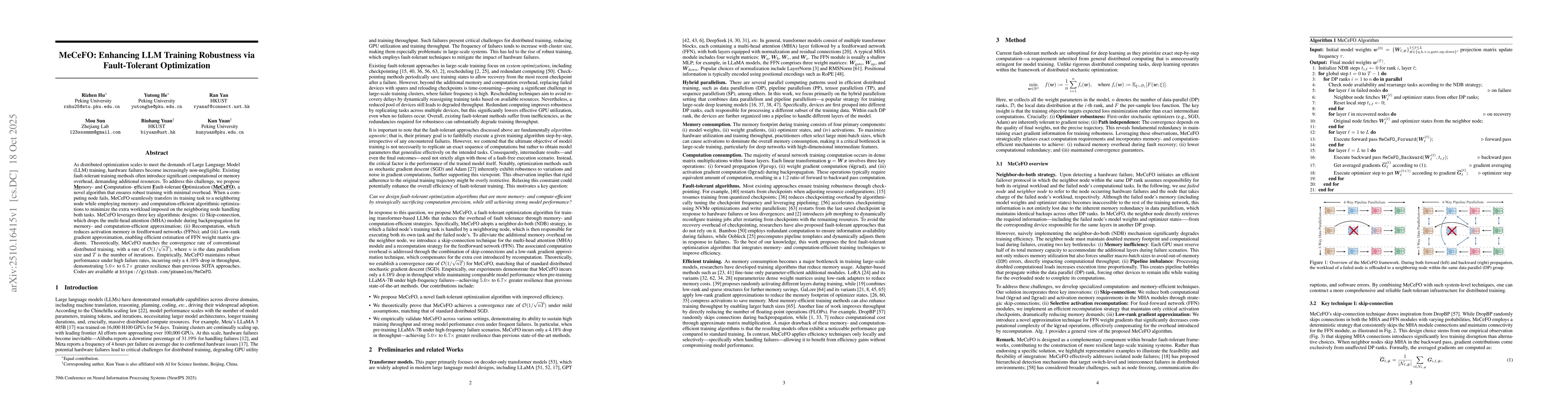 Thumbnail for MeCeFO: Enhancing LLM Training Robustness via Fault-Tolerant
  Optimization