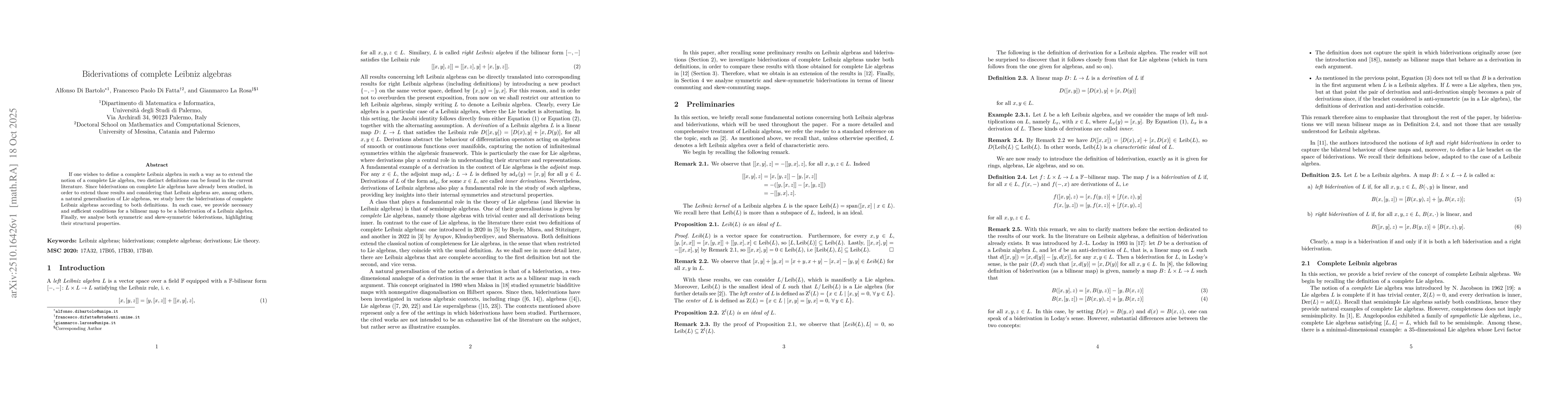 Thumbnail for Biderivations of complete Leibniz algebras