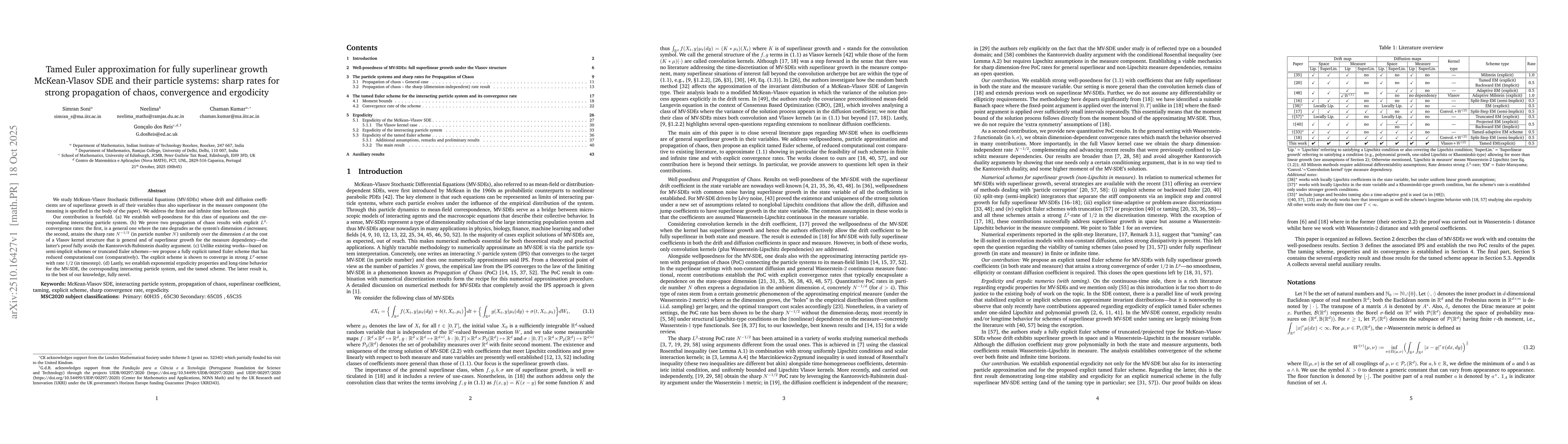 Thumbnail for Tamed Euler approximation for fully superlinear growth McKean-Vlasov SDE
  and their particle systems: sharp rates for strong propagation of chaos,
  convergence and ergodicity