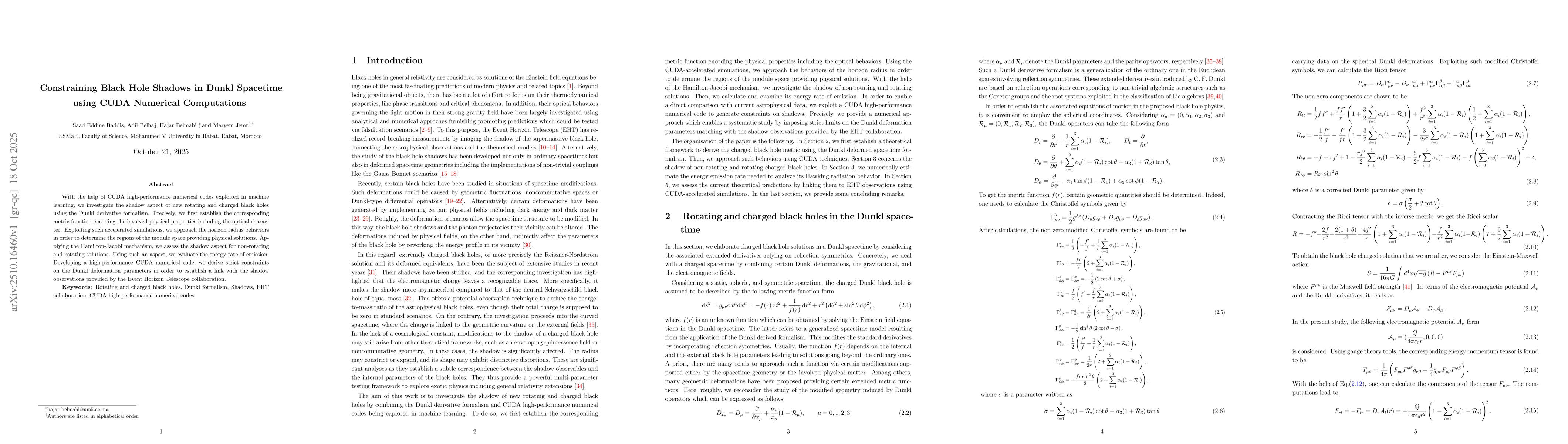 Thumbnail for Constraining Black Hole Shadows in Dunkl Spacetime using CUDA Numerical
  Computations