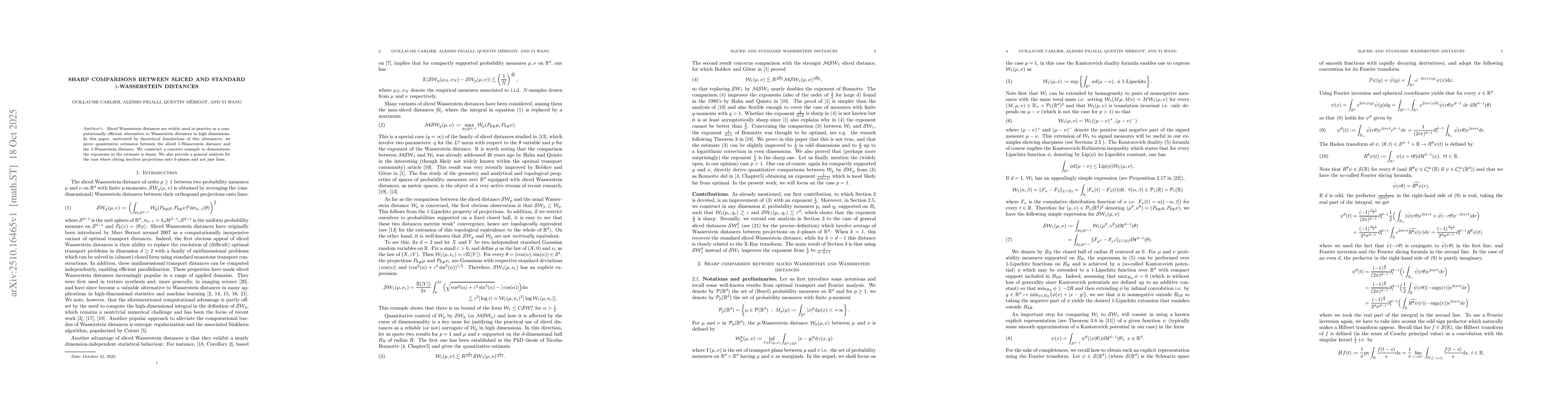 Thumbnail for Sharp comparisons between sliced and standard $1$-Wasserstein distances