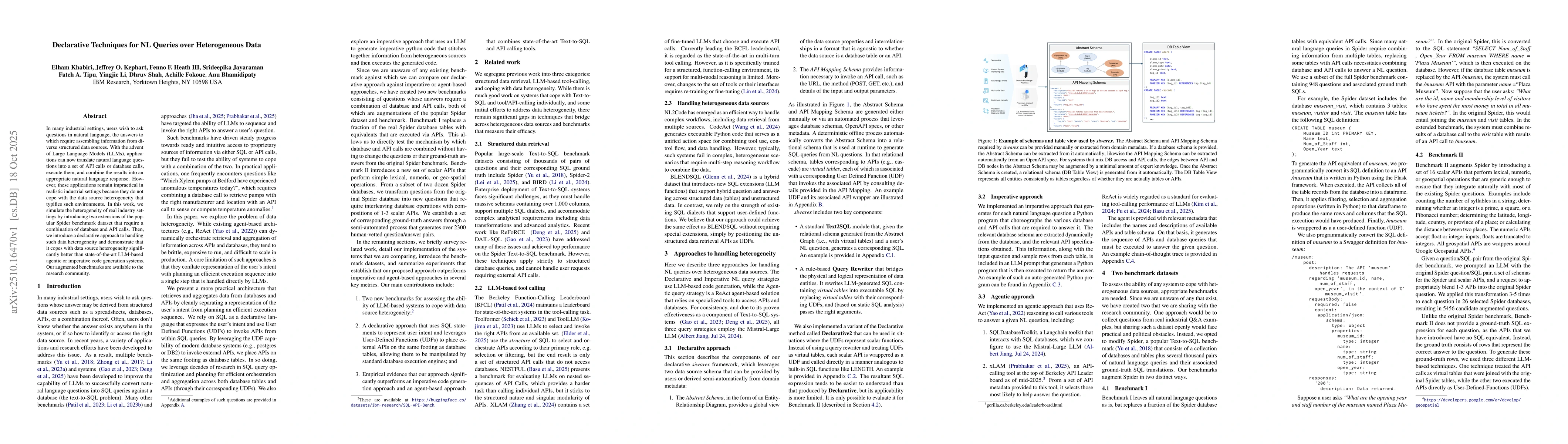 Thumbnail for Declarative Techniques for NL Queries over Heterogeneous Data