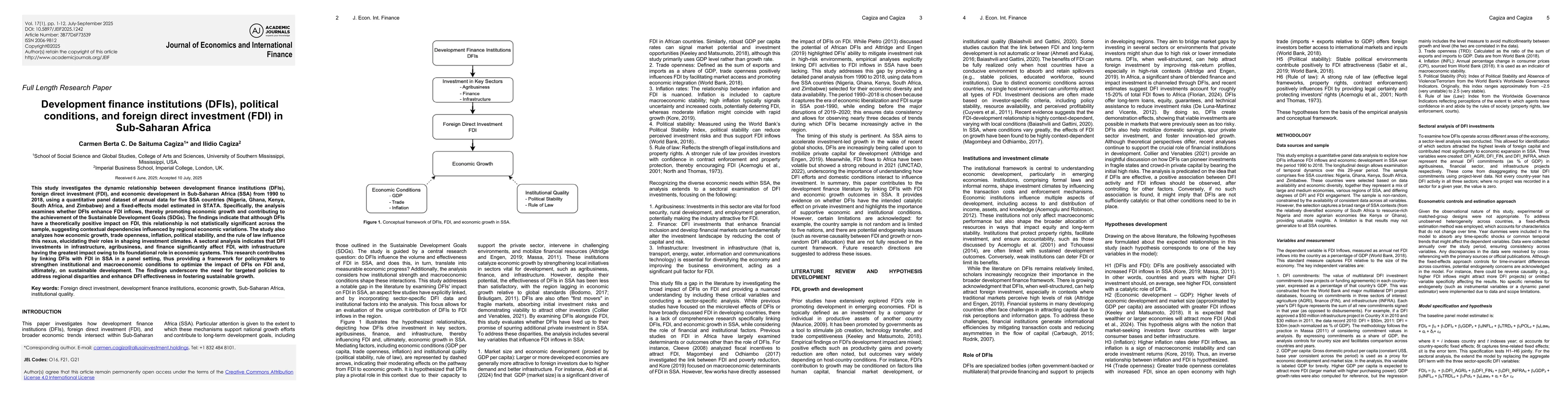 Thumbnail for Development finance institutions (DFIs), political conditions, and
  foreign direct investment (FDI) in Sub-Saharan Africa