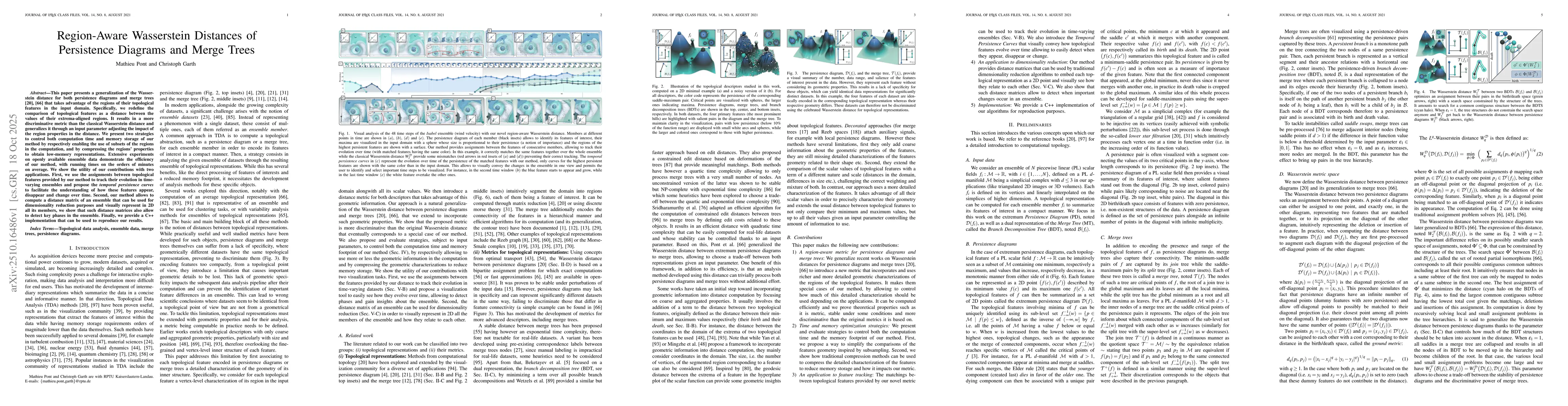 Thumbnail for Region-Aware Wasserstein Distances of Persistence Diagrams and Merge
  Trees