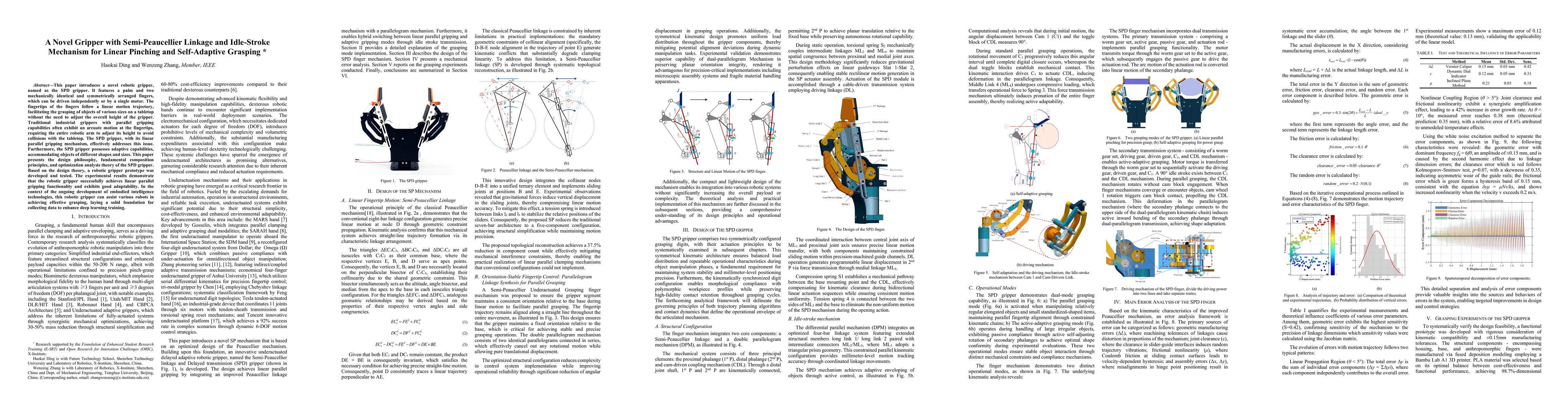 Thumbnail for A Novel Gripper with Semi-Peaucellier Linkage and Idle-Stroke Mechanism
  for Linear Pinching and Self-Adaptive Grasping