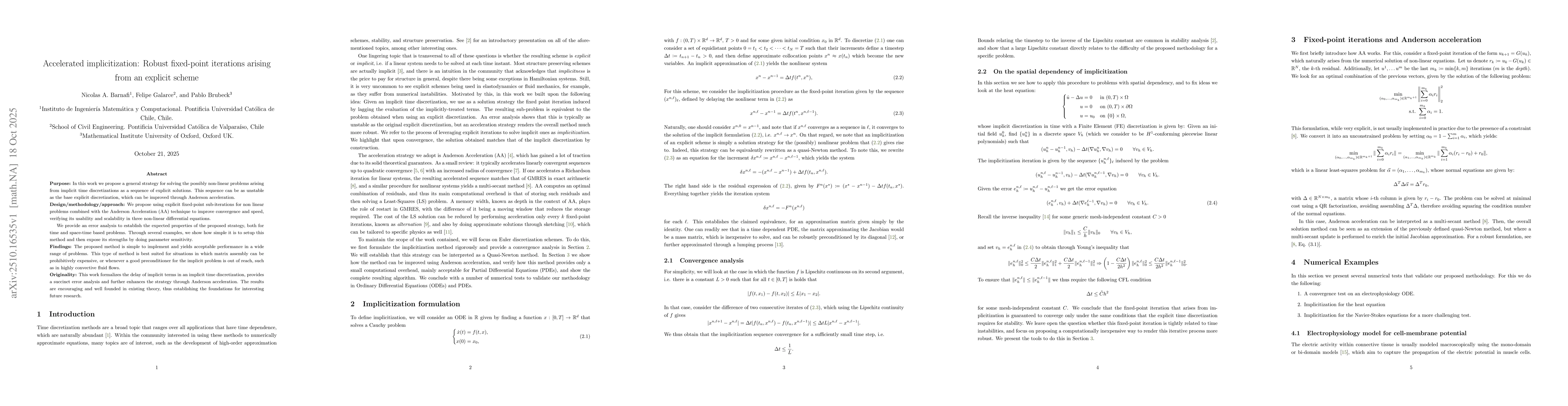 Thumbnail for Accelerated implicitization: Robust fixed-point iterations arising from
  an explicit scheme
