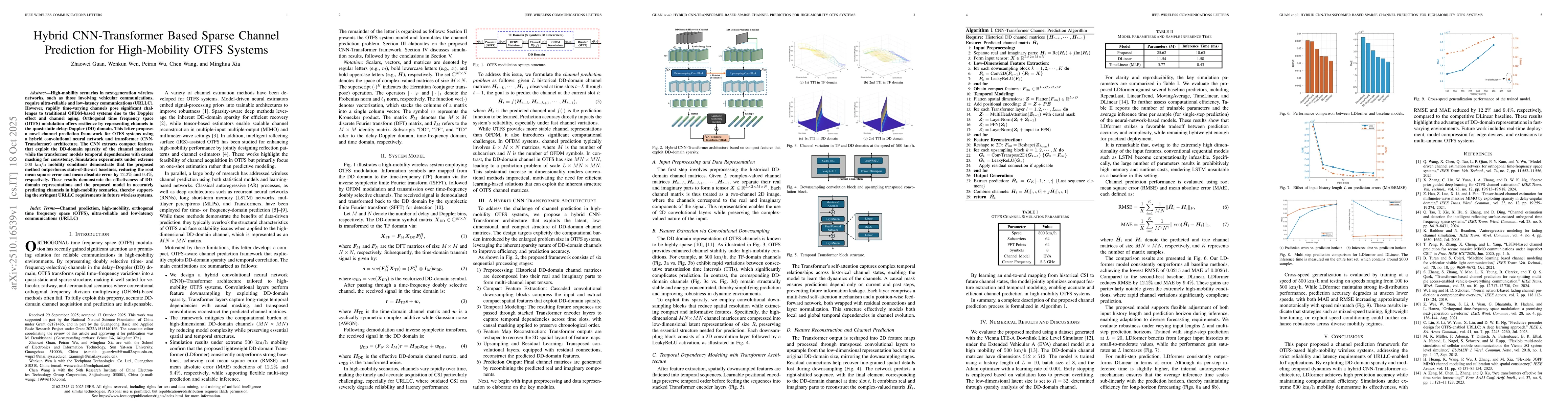 Thumbnail for Hybrid CNN-Transformer Based Sparse Channel Prediction for High-Mobility
  OTFS Systems