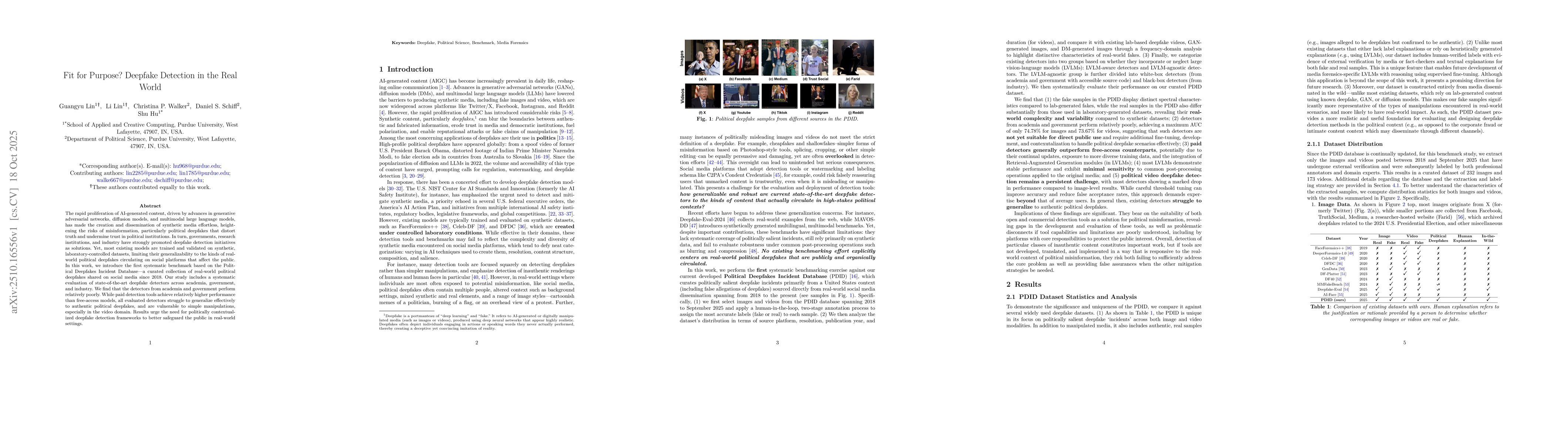 Thumbnail for Fit for Purpose? Deepfake Detection in the Real World