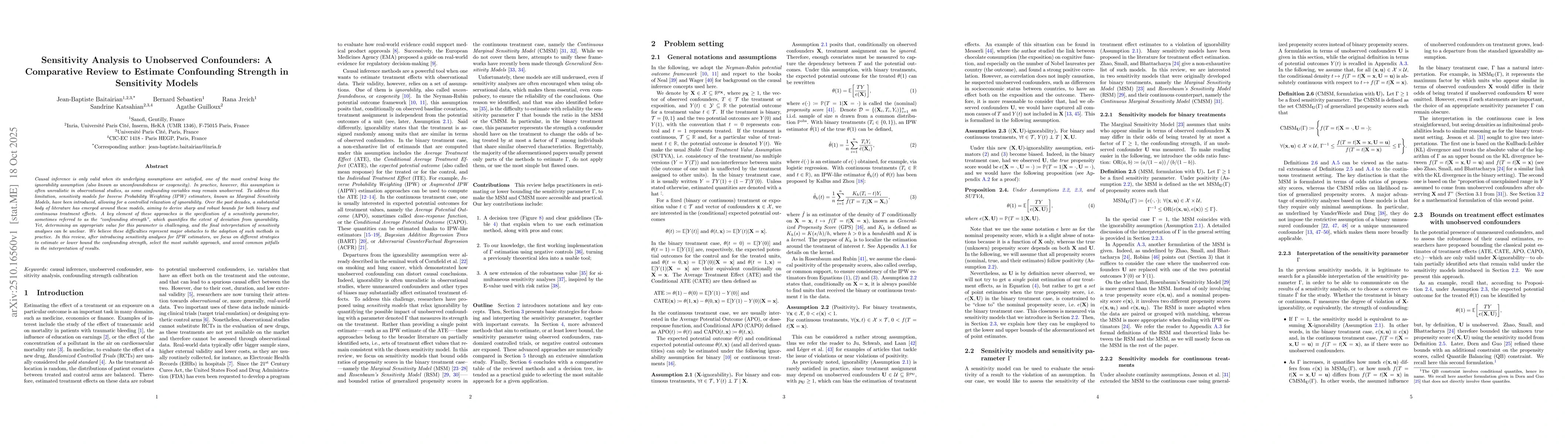 Thumbnail for Sensitivity Analysis to Unobserved Confounders: A Comparative Review to
  Estimate Confounding Strength in Sensitivity Models