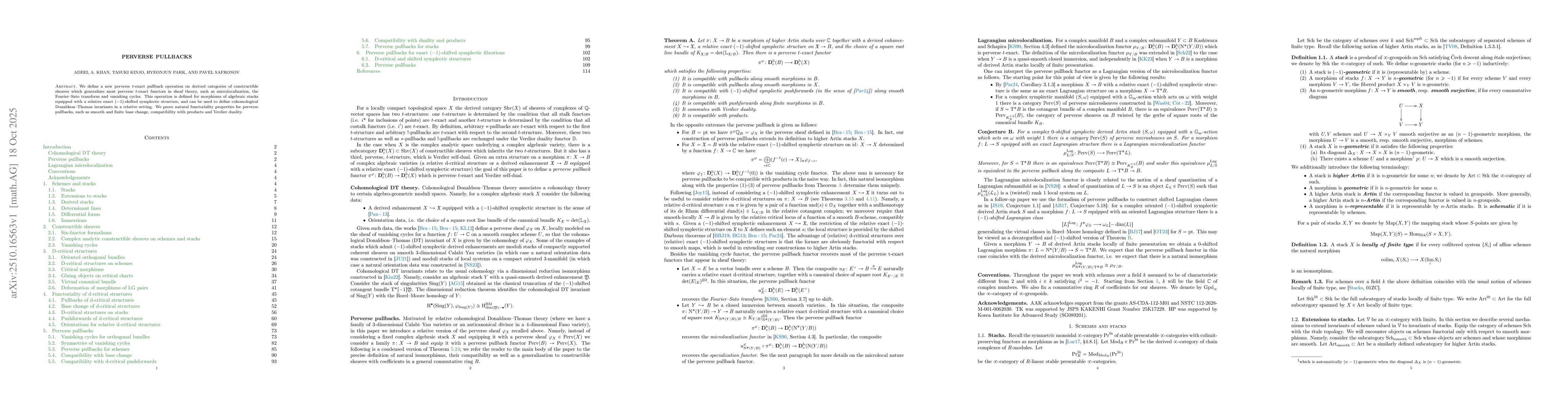 Thumbnail for Perverse pullbacks