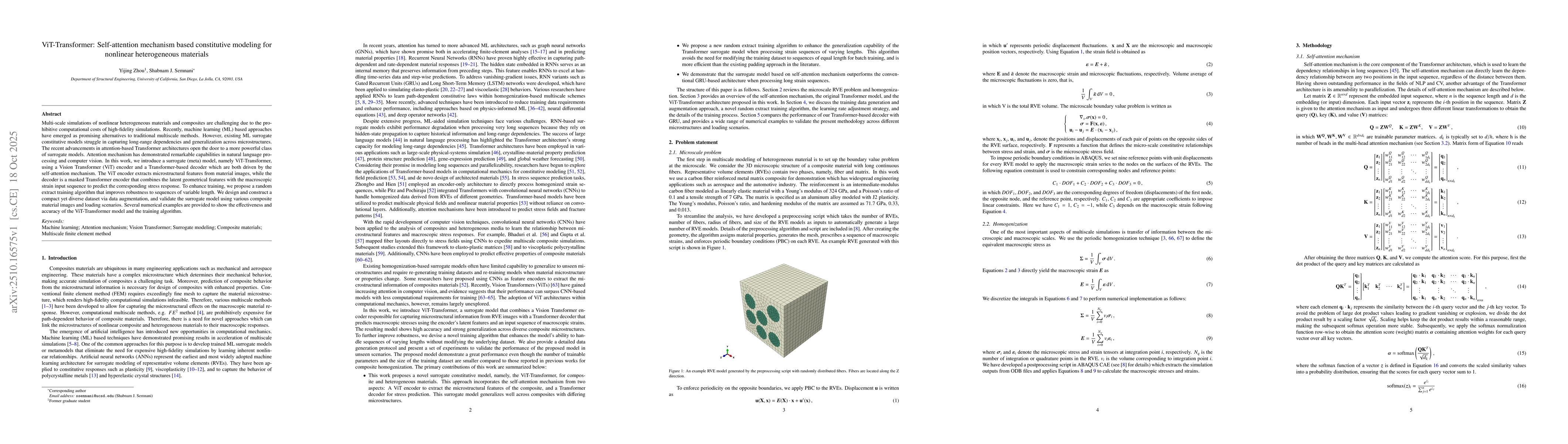 Thumbnail for ViT-Transformer: Self-attention mechanism based constitutive modeling
  for nonlinear heterogeneous materials