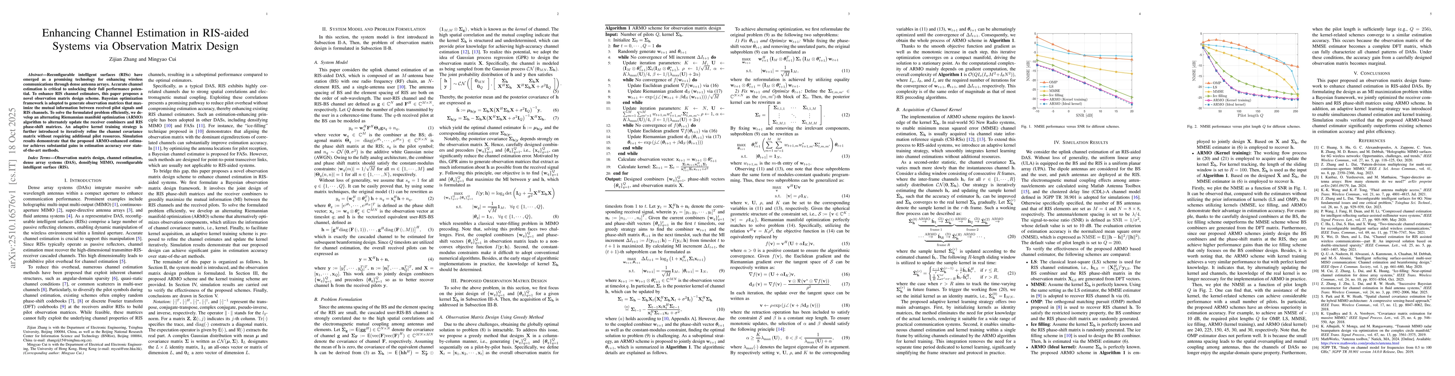 Thumbnail for Enhancing Channel Estimation in RIS-aided Systems via Observation Matrix
  Design