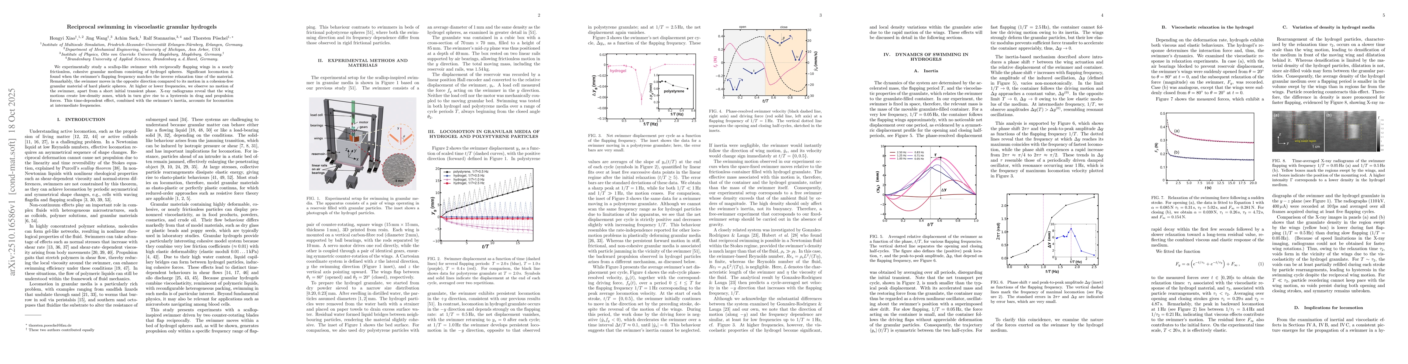 Thumbnail for Reciprocal swimming in viscoelastic granular hydrogels