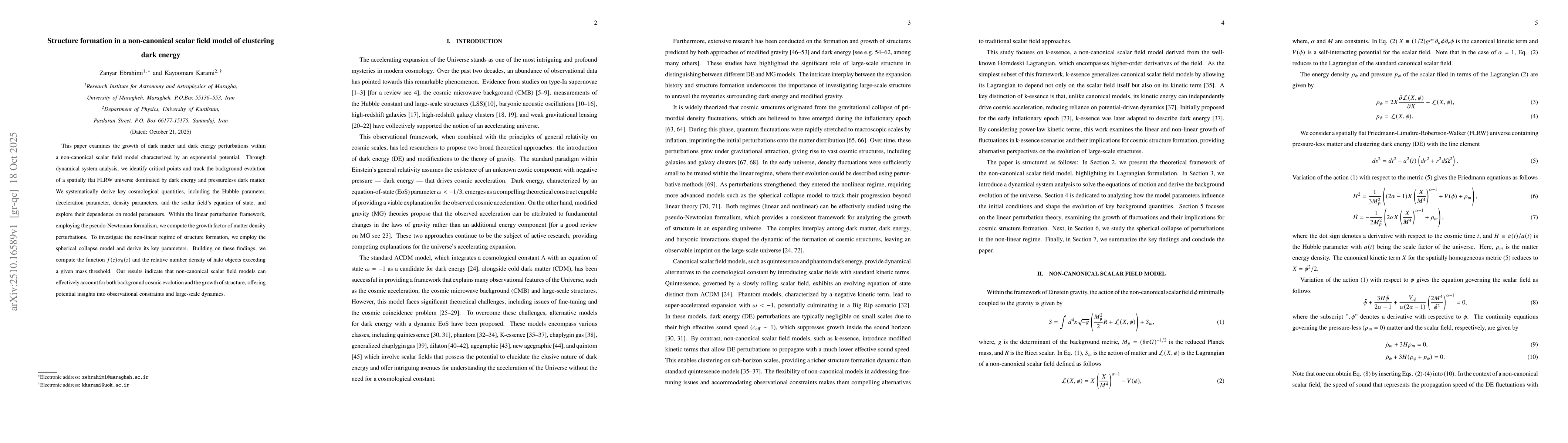 Thumbnail for Structure formation in a non-canonical scalar field model of clustering
  dark energy