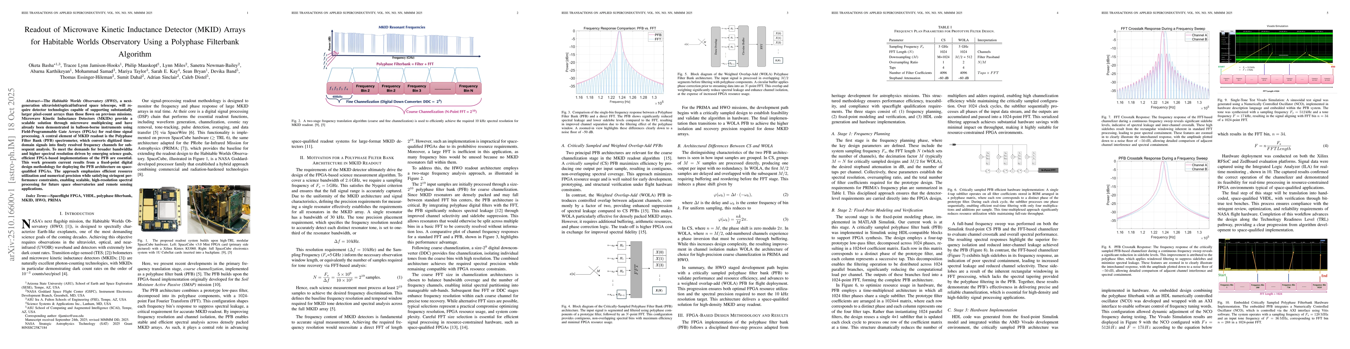 Thumbnail for Readout of Microwave Kinetic Inductance Detector (MKID) Arrays for
  Habitable Worlds Observatory Using a Polyphase Filterbank Algorithm