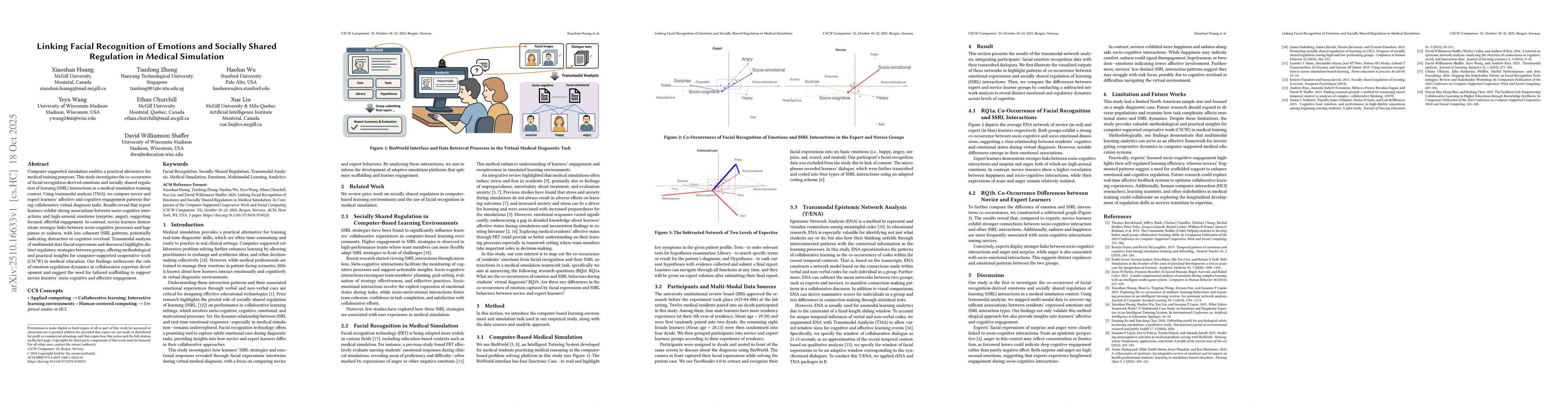 Thumbnail for Linking Facial Recognition of Emotions and Socially Shared Regulation in
  Medical Simulation